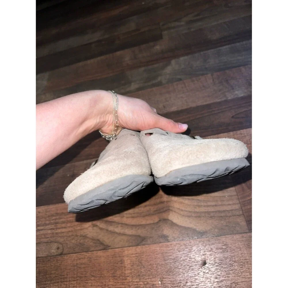 White Mountain Women's Suede Slip-On Clog Mules in Light Taupe